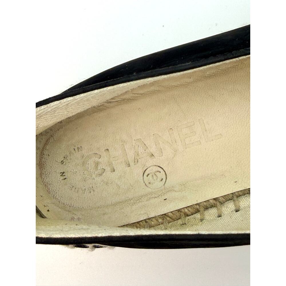 Chanel Interlocking CC Logo Camellia Espadrilles Black Suede Size 39 / 9 - Picture 13 of 16